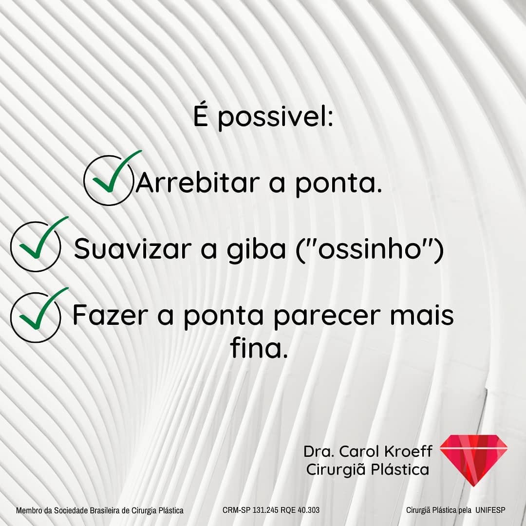 O tratamento cirúrgico ou não do nariz envolve planejamento e um traten to individualizado. Amo quando podemos trazer mu (5/10)